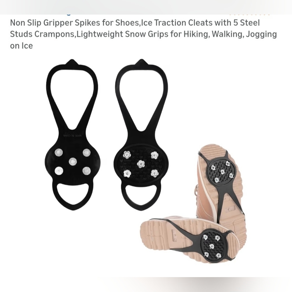 Ice Traction Cleats with Steel Studs